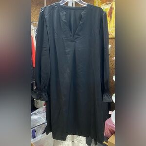 Kinmiu Tunic Black Long Sleeve Dress, size XXL